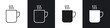 © ramsey - Coffee mug icon in thin outlined.