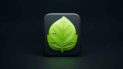 Wall Mural - Leaf Icon for Eco-Friendly App Design