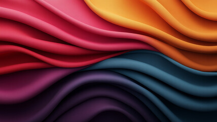 Leinwandbilder - Colorful abstract background with flowing lines in vibrant shades of red, orange, blue, and purple, creating dynamic and elegant visual effect