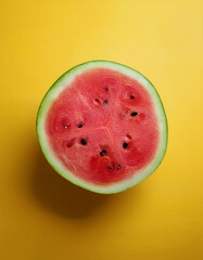 Watermelon, isolated on a pastel yellow