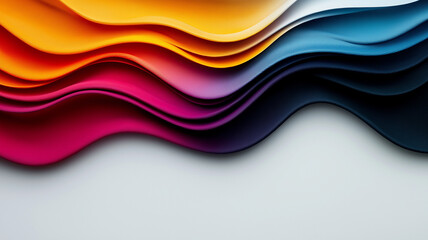 Fototapete - Colorful abstract background with flowing, layered waves of vibrant hues