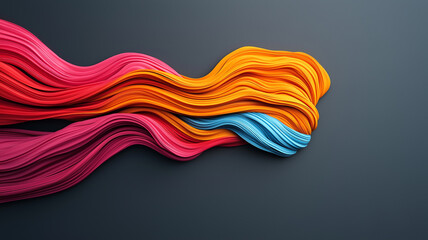 Leinwandbilder - Vibrant abstract background with flowing red, orange, and blue colors creating dynamic and fluid design on dark backdrop