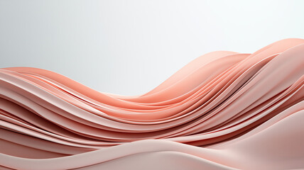 Poster - Flowing layered abstract background with soft pink waves creating serene and elegant visual effect. Perfect for modern design and artistic projects
