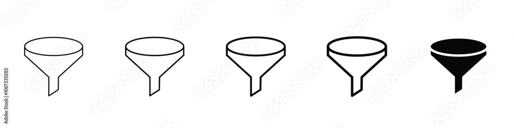 Set 5 filter icons 1 unexpanded vector 1 silhouette, Filter icon ...