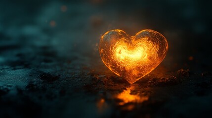 Wall Mural - glowing heart valentine glow love person