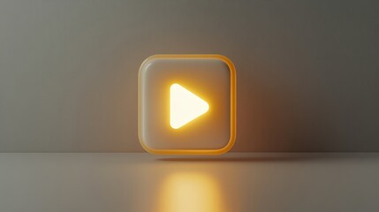 Wall Mural - power play button start classy elegant stylish intro introduction beige pastel