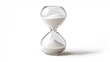 © Sagiam - A clear glass hourglass filled with white sand, symbolizing the passage of time and the concept of measuring duration in an elegant manner.