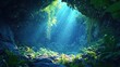© Ari - A mystical cave illuminated by bioluminescent plants