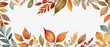 © Genzo - A stunning watercolor illustration of autumn leaves creating a colorful border. Perfect for seasonal projects, invitations, and artistic backgrounds with a fall theme.