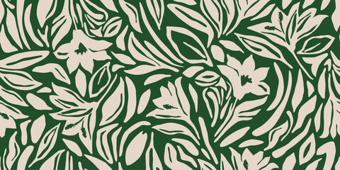 exotic hand drawn flowers, seamless patterns with floral for fabric, textiles, clothing, wrapping pa