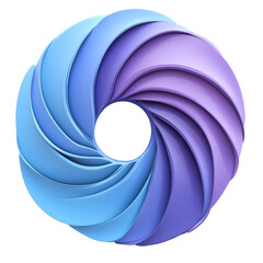 Poster - 3D Render Purple-Blue Spiral Shape