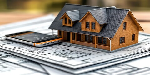 Smart Home Central Control: A smart home equipped with a central smartphone application and holographic interface to manage devices like thermostats, lighting, and securi