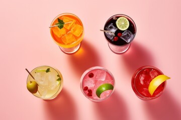 Canvas Print - Colorful fruity cocktails, design resource.