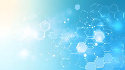 Abstract light blue technology hexagonal background