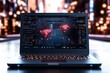 © Thanyarat - Illustration of a laptop with a screen showing data trails and threat indicators, symbolizing cyber intelligence on a white background