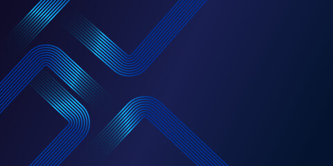 Leinwandbilder - Futuristic abstract background. Modern shiny blue geometric lines pattern. dark blue gradient line triangle background for presentation banner, cover, web poster with dynamic vector illustration.	
