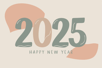 Canvas Print - Happy New Year 2025 – Vector illustration.