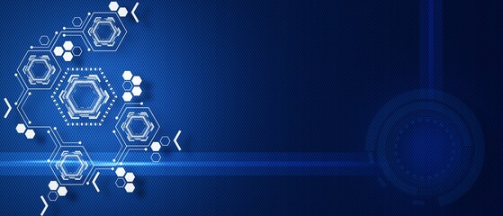 abstract hexagon digital molecular structure pattern innovation concept design background