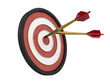 © Prasanth - Dart and target. Isolated. Success. 3d illustration.