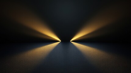 dramatic black and gold spotlight effect with grainy texture and color gradient abstract glowing background illustration, HD image