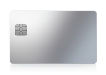 Canvas Print - silver credit card white background electronics technology.