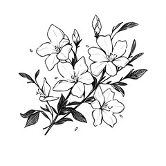 Wall Mural - Jasmine flower pattern graphics illustrated.