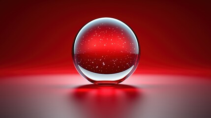 Wall Mural - red ball with a clear center. the ball is sitting on a red surface