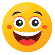 © Avijit - Smiling face with smiling eyes emoji vector art illustration icon logo