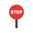 © Charlottstudio - Stop sign placard. Protest, freedom, vote, campaign, forbidden, warning, negative concept. Flat vector design isolated illustration.