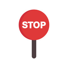 stop sign placard. protest, freedom, vote, campaign, forbidden, warning, negative concept. flat vect