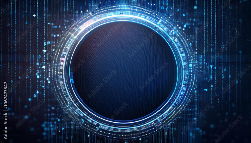 Futuristic Digital Interface: A sleek, circular interface with glowing ...