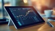 © Anton - Tablet with stock market graph on office desk.