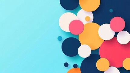 Colorful Interface with Chat Bubbles on Flat Background