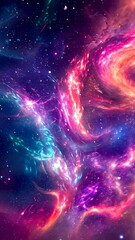 Wall Mural - Swirling galaxies in a cosmic display