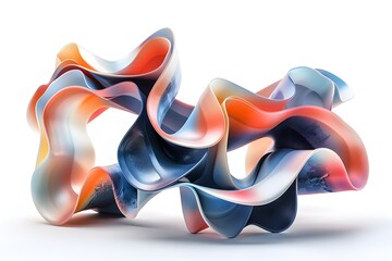 Wall Mural - Abstract Colorful Sculpture with Fluid Curves and Waves