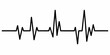 © Cow_Designs - Heart beat one line. Continuous lines heart beats drawing. Wave pulse. Hand draw heartbeat. Design heartbeat for print. Black silhouette cardiogram isolated on white background