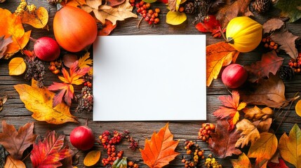 Wall Mural - Autumn Harvest Frame with Blank Space for Text