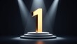 © Oldcorporal - Golden number one on podium under dramatic spotlight