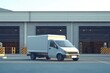 © LimeSky - White delivery vehicle outside a distribution warehouse