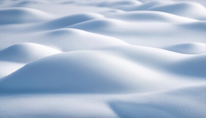 Poster - Pristine Snowy Landscape with Soft Sunlit Snowdrifts. Ideal for Winter, Holiday, and Nature Themed Backgrounds or Concepts Representing Serenity, Purity, and Winter Chill