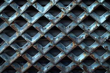 Canvas Print - Textured Metal Grate with Rust Patterns