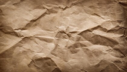 Poster - Rustic Brown Wrinkled Paper Texture Background with Detailed Creases and Shadows. Perfect for Vintage Inspired Designs, Organic Branding, or Artistic Digital Projects