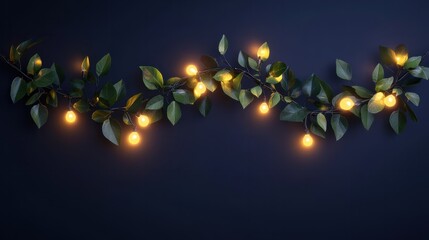 Wall Mural - Garland with yellow lights