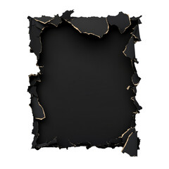 Canvas Print - ripped black paper on white background