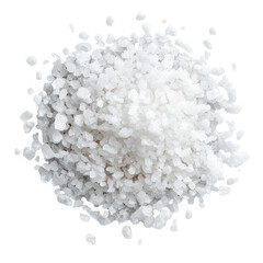 Fine sea salt in a mound on a white background