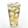 © Volodymyr - A glass of ginger ale with ice, isolated on a white background, highlighting a refreshing beverage