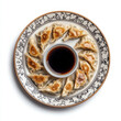 © Volodymyr - A plate of freshly made dumplings with soy sauce, isolated on a white background, highlighting an Asian snack