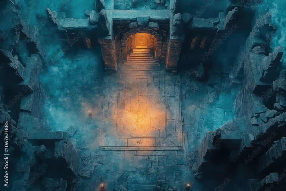 Dark Fantasy Dungeon Battlemap, Mysterious Ancient Temple Tabletop RPG ...