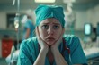 © darshika - Very upset and disappointed healthcare worker in scrubs
