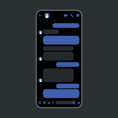 Blank Message Screen Template with Empty Speech Bubbles and Placeholders